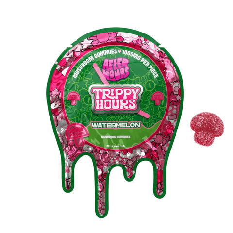 After Hours Magic Mushroom Gummies Watermelon Twist, 10 ct bag, front of pack