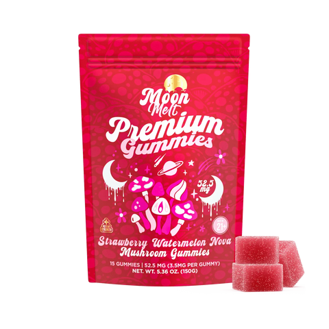 Binoid Moon Melt Visual Mushroom Gummies, Strawberry Watermelon Nova, 15 count pack