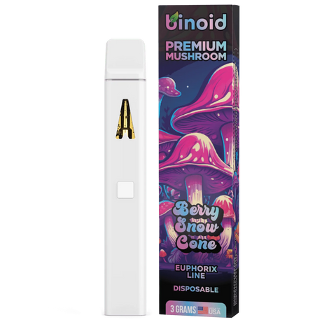 Binoid Mushroom and THC Blend 3 g disposable vape, Berry Snow Cone, product photo