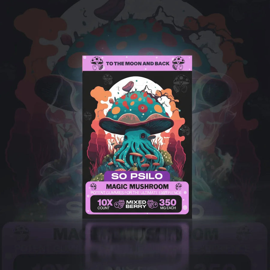 So Psilo Magic Mushroom Gummies Mixed Berry, 10 ct bag, 350mg per gummy