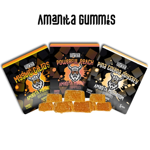 Utoya Muscimol Mushroom Gummies, 5 count bag, front of the package